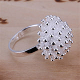 925 Silver Firework Coral Ring Wedding Engagement Jewelry