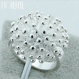 925 Silver Firework Coral Ring Wedding Engagement Jewelry