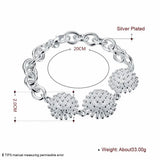 925 Silver Firework Flower Bracelet Women Wedding Party Jewelry