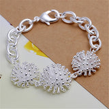 925 Silver Fireworks Coral Pendant Bracelet Charm Jewelry