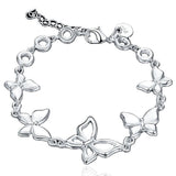 925 Silver Butterfly Chain Bracelet Wedding Party Jewelry