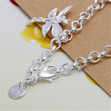 925 Silver Dragonfly Bracelet Chain Women Wedding Jewelry
