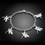 925 Silver Dragonfly Bracelet Chain Women Wedding Jewelry