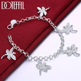 925 Silver Dragonfly Bracelet Chain Women Wedding Jewelry