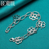 925 Silver Five Flowers Bracelet Chain Wedding Engagement Jewelry