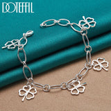 925 Silver Five Flowers Bracelet Chain Wedding Engagement Jewelry
