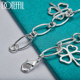 925 Silver Five Flowers Bracelet Chain Wedding Engagement Jewelry