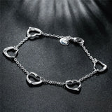 925 Silver Heart Chain Bracelet Wedding Party Jewelry
