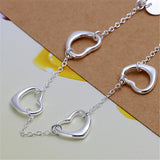 925 Silver Heart Chain Bracelet Wedding Party Jewelry