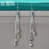 925 Silver 5 Heart Snake Chain Earrings Wedding Jewelry
