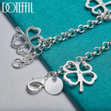 925 Silver Clover Pendant Bracelet for Women