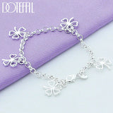 925 Silver Clover Pendant Bracelet for Women
