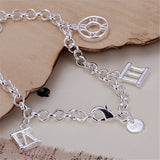 925 Silver Roman Numerals Bracelet Charm Wedding Jewelry