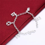 925 Silver Roman Numerals Bracelet Charm Wedding Jewelry