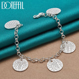 925 Silver Round Grain Bracelet Chain for Women Wedding Engagement