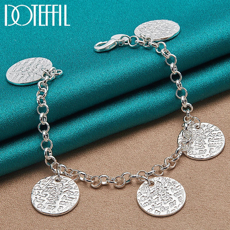 925 Silver Round Grain Bracelet Chain for Women Wedding Engagement