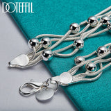 925 Silver Snake Chain Bracelet Bead Silver Bracelet For Women