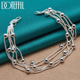 925 Silver Snake Chain Bracelet Bead Silver Bracelet For Women