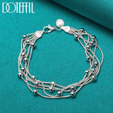 925 Silver Snake Chain Bracelet Bead Silver Bracelet For Women