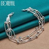 925 Silver Snake Chain Bracelet Bead Silver Bracelet For Women