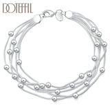 925 Silver 5-Snake Chain Grape Beads Bracelet Wedding Jewelry