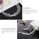 925 Silver 5-Snake Chain Grape Beads Bracelet Wedding Jewelry