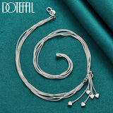 925 Silver Snake Chain Heart Necklace For Women Wedding Jewelry