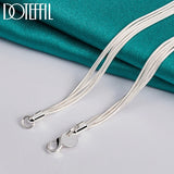 925 Silver Snake Chain Heart Necklace For Women Wedding Jewelry