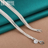 925 Silver Snake Chain Heart Necklace For Women Wedding Jewelry