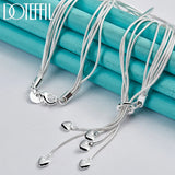 925 Silver Snake Chain Heart Necklace For Women Wedding Jewelry