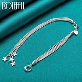 925 Silver Starfish Bracelet for Women Wedding Jewelry