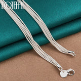 925 Silver Starfish Necklace Five Snake Chain Women Wedding Jewelry