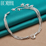 925 Silver Starfish Chain Bracelet Charm Wedding Jewelry