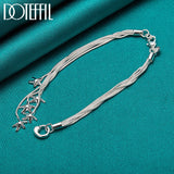 925 Silver Starfish Snake Chain Bracelet Women Wedding Jewelry