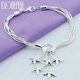 925 Silver Starfish Snake Chain Bracelet Women Wedding Jewelry