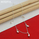 925 Silver Raindrops Necklace Chain For Women Engagement Wedding