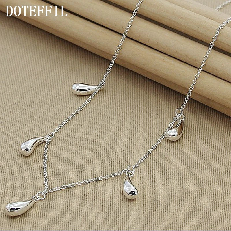 925 Silver Raindrops Necklace Chain For Women Engagement Wedding