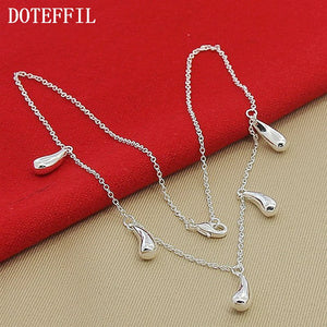 925 Silver Raindrops Necklace Chain For Women Engagement Wedding