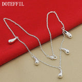 925 Silver Raindrops Necklace Chain For Women Engagement Wedding