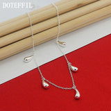 925 Silver Raindrops Necklace Chain For Women Engagement Wedding