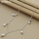925 Silver Raindrops Necklace Chain For Women Engagement Wedding