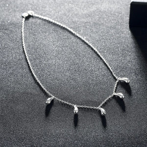 925 Silver Water Droplets Pendant Necklace For Women