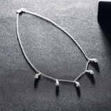 925 Silver Water Droplets Pendant Necklace For Women