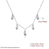 925 Silver Water Droplets Pendant Necklace For Women