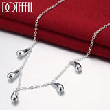 925 Silver Water Droplets Pendant Necklace For Women