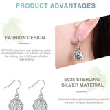 925 Sterling Silver Flower Earrings Women Jewelry Wedding Gift