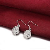 925 Sterling Silver Flower Earrings Women Jewelry Wedding Gift