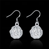 925 Sterling Silver Flower Earrings Women Jewelry Wedding Gift
