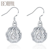 925 Sterling Silver Flower Earrings Women Jewelry Wedding Gift