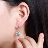 925 Sterling Silver Flower Earrings Women Jewelry Wedding Gift
